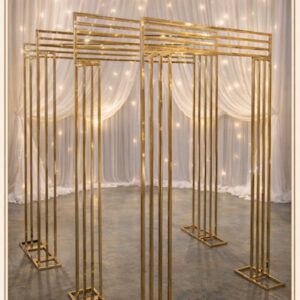 Gold Geometric Rectangle Stands (Set)