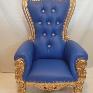 Mini Throne Chair — Blue & Gold