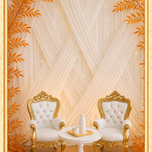 Mini White & Gold Throne Chair